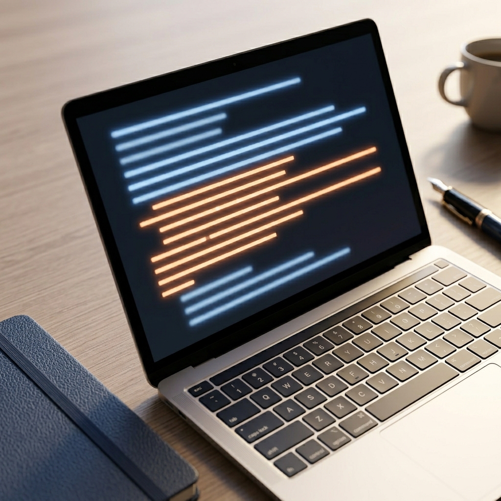 A laptop open beside a stack of books on a desk, representing the search for the right publisher